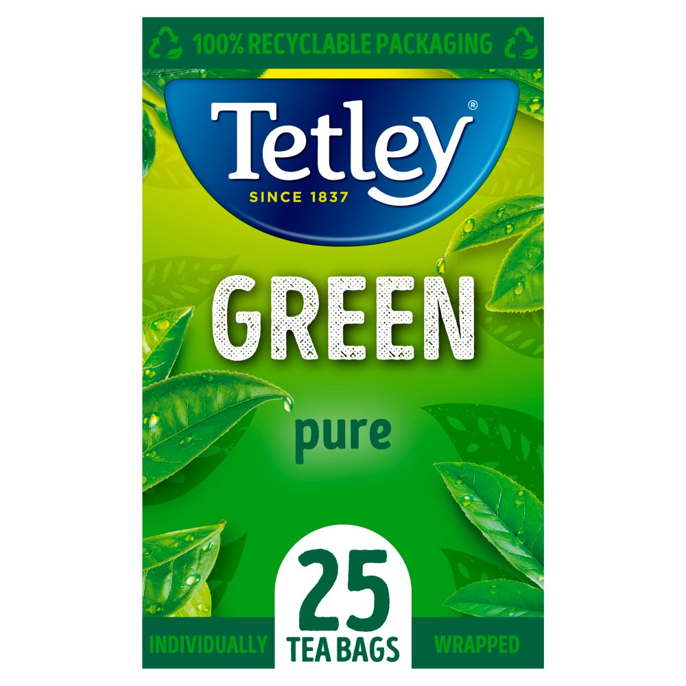 Tetley Pure Green Individually Wrapped Tea Bags  25's - ONE CLICK SUPPLIES