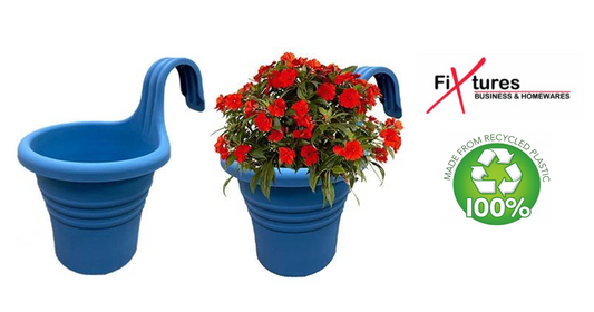 Fixtures(R) Hang Easy Single Blue Eco Planter - ONE CLICK SUPPLIES