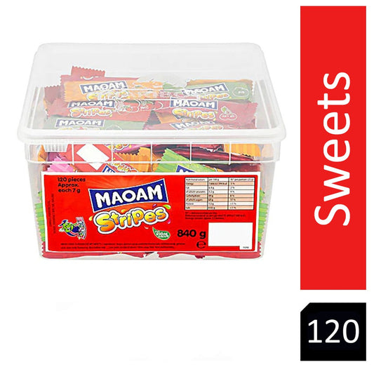 Haribo MAOAM StripesÂ Tub 120's - ONE CLICK SUPPLIES