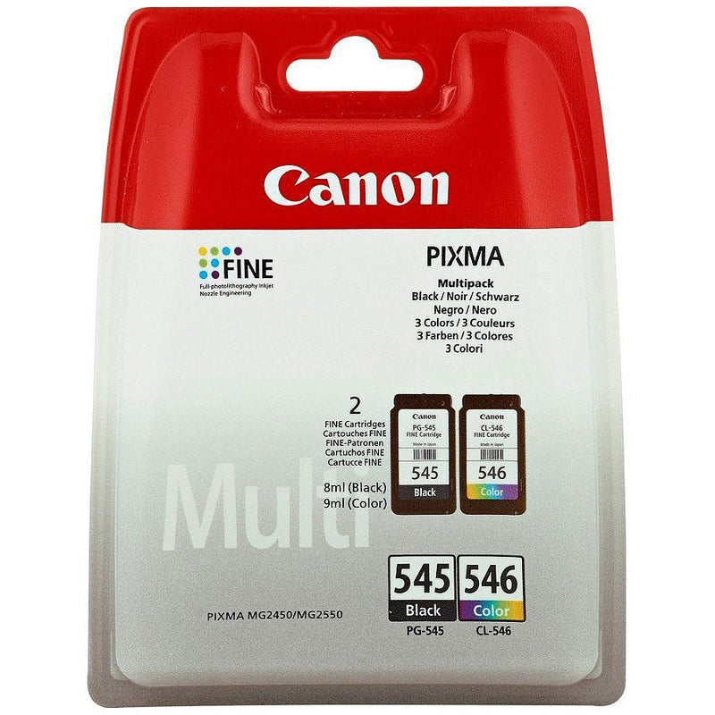 Canon PG-545/CL-546 CMYK Inkjet Cartridges (Pack of 2) 8287B005 - ONE CLICK SUPPLIES