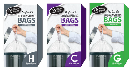 Perfect Fit Peddle Bin Liners Size H 50-60L, White, 10 Pack. - ONE CLICK SUPPLIES