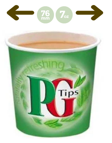 PG In-Cup, PG Tips White 7oz x 25's, 76mm - ONE CLICK SUPPLIES