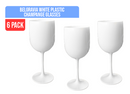 Belgravia Large White Plastic Champagne / Wine Glasses Pack 6’s {480ml} (3269) - ONE CLICK SUPPLIES