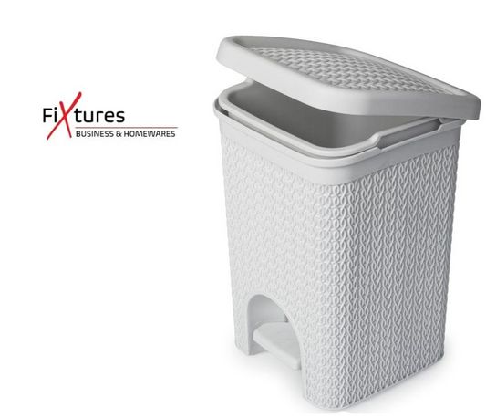 Fixtures Lace Design 5L Pedal Bin White - ONE CLICK SUPPLIES