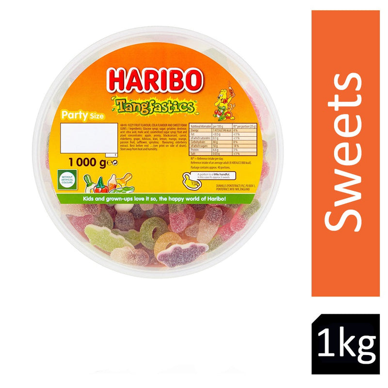 Haribo Tangfastics 1kg Drum - ONE CLICK SUPPLIES