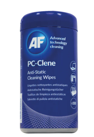 AF PC-Clene Anti-Static Cleaning Wipes Tub (Pack of 100) PCC100 - ONE CLICK SUPPLIES