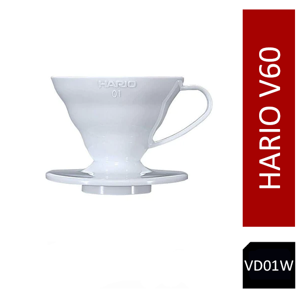 Hario V60 Plastic Coffee Dripper White - Size 01 VD-01W - ONE CLICK SUPPLIES