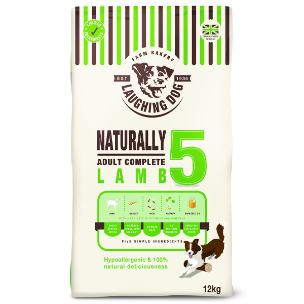 Laughing Dog Naturally 5 Lamb Complete 12kg - ONE CLICK SUPPLIES