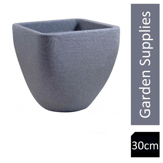 Strata Granite Square Top Round Base Planter 30cm - ONE CLICK SUPPLIES