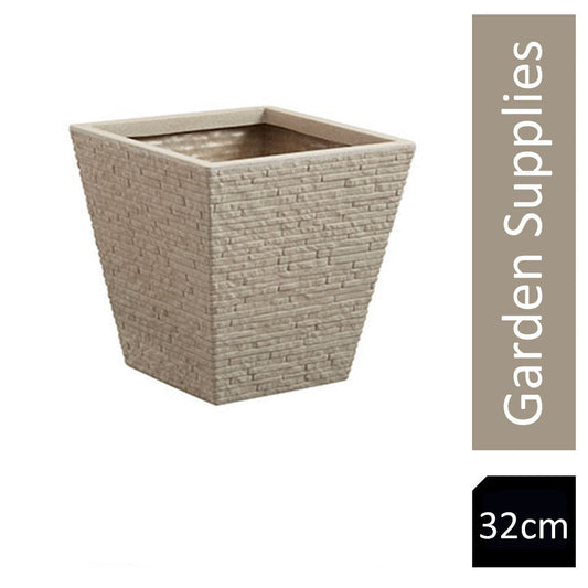 Strata Slate Stone 32cm Short Planter - ONE CLICK SUPPLIES