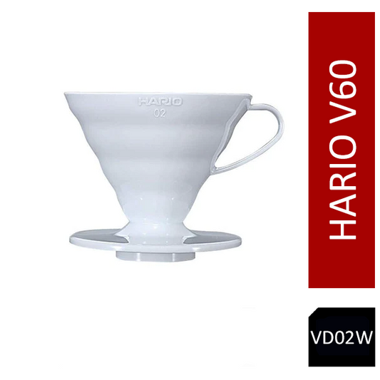 Hario V60 Plastic Coffee Dripper White - Size 02 VD-02W - ONE CLICK SUPPLIES