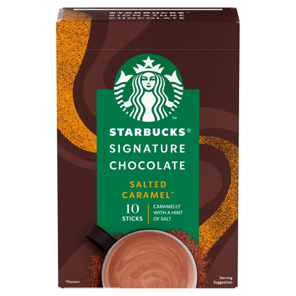 Starbucks Signature Chocolate Salted Caramel Hot Chocolate Sachets 10x22g - ONE CLICK SUPPLIES