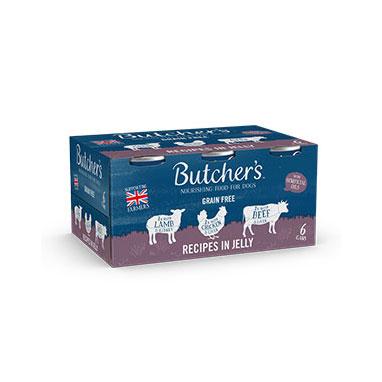 Butcher's Recipes in Jelly Dog Food Tins 6 x 400g - ONE CLICK SUPPLIES