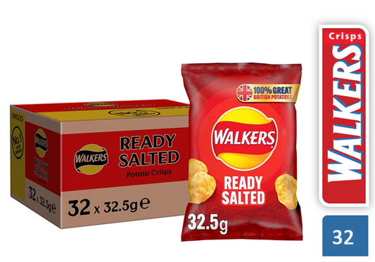 Walkers Ready Salted Crisps Pack 32's - ONE CLICK SUPPLIES