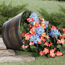 Fixtures Half Barrel Cask Planter Medium, Light Brown/Tan 40cm x 27cm