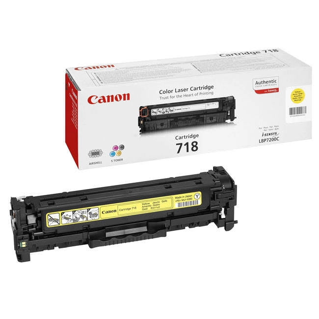 Canon Yellow Toner Cartridge (718Y) - ONE CLICK SUPPLIES