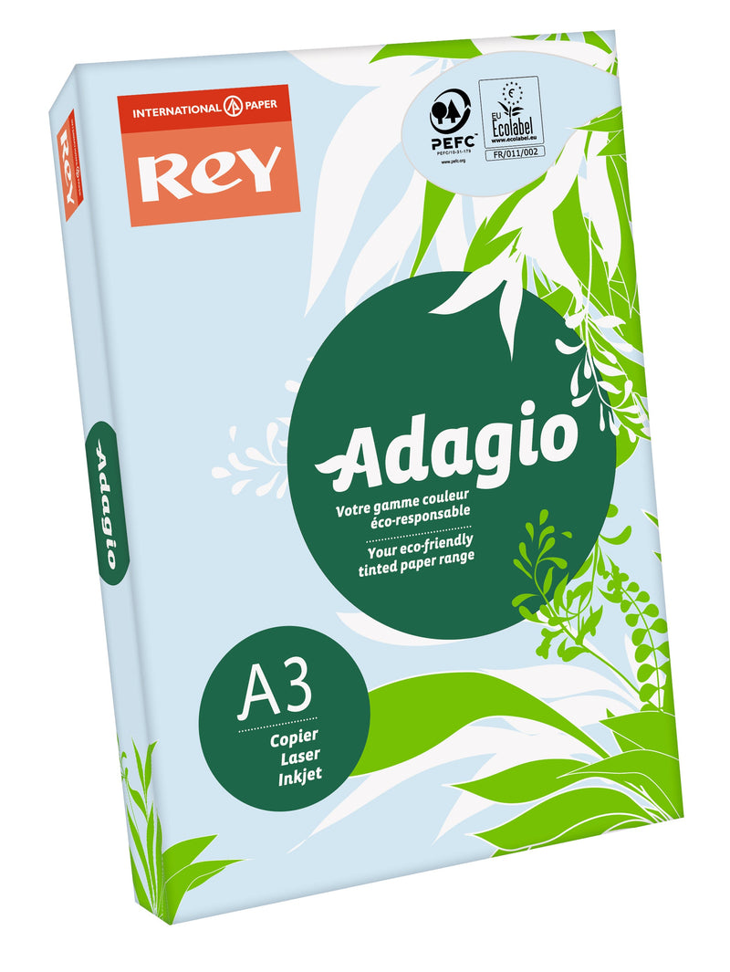 Rey Adagio Paper A3 80gsm Blue (Ream 500) RYADA080X438 - ONE CLICK SUPPLIES