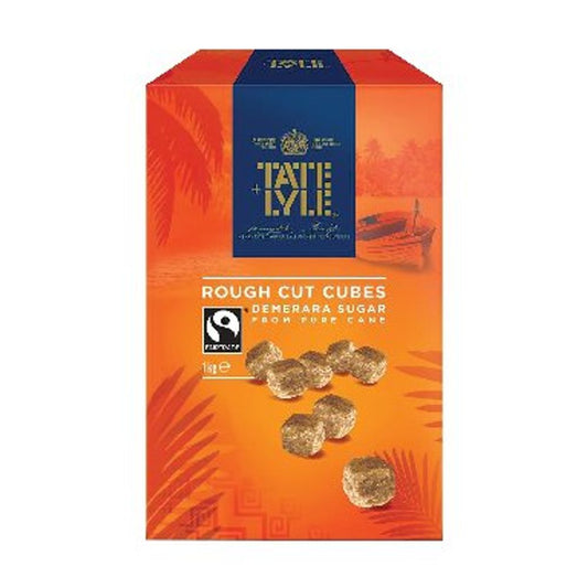 Tate + Lyle Rough Cut Fairtrade Demerara Sugar Cubes 1kg - ONE CLICK SUPPLIES