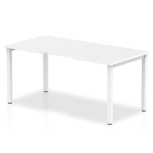 Evolve Plus 1600mm Single Starter Desk White Top White Frame BE106 - ONE CLICK SUPPLIES