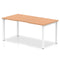 Evolve Plus 1600mm Single Starter Desk Oak Top White Frame BE110 - ONE CLICK SUPPLIES