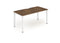 Evolve Plus 1400mm Single Starter Desk Walnut Top White Frame BE112 - ONE CLICK SUPPLIES