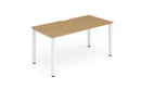 Evolve Plus 1200mm Single Starter Desk Oak Top White Frame BE120 - ONE CLICK SUPPLIES