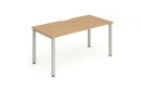 Evolve Plus 1200mm Single Starter Desk Beech Top Silver Frame BE138 - ONE CLICK SUPPLIES