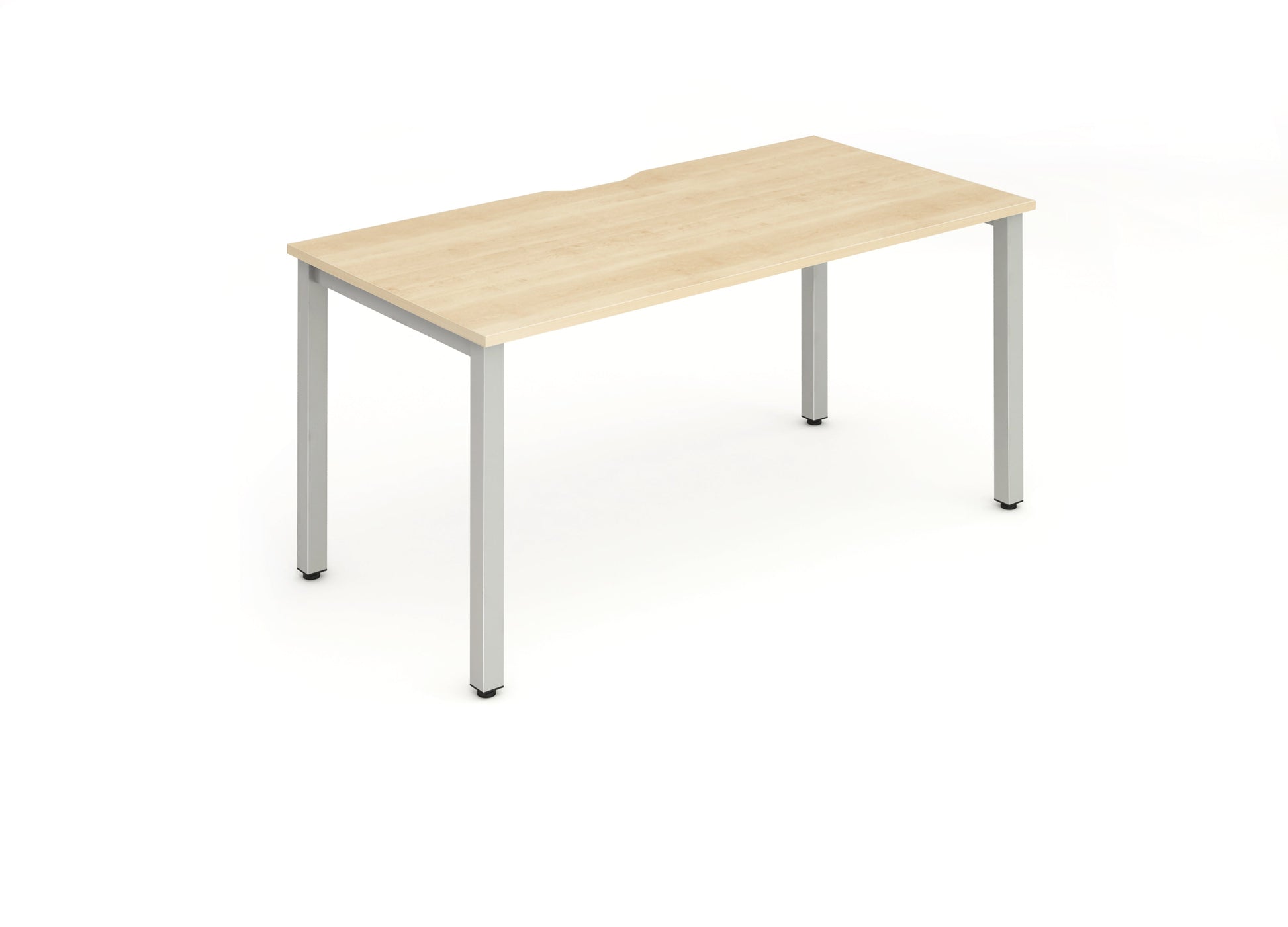 Evolve Plus 1200mm Single Starter Desk Maple Top Silver Frame BE139 - ONE CLICK SUPPLIES