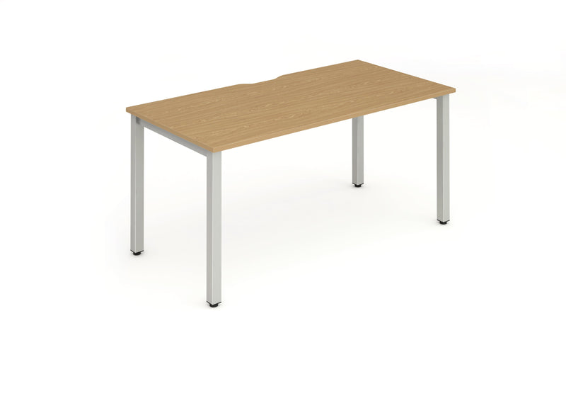 Evolve Plus 1200mm Single Starter Desk Oak Top Silver Frame BE140 - ONE CLICK SUPPLIES