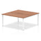 Evolve Plus 1600mm Back to Back 2 Person Desk Walnut Top White Frame BE147 - ONE CLICK SUPPLIES