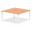 Evolve Plus 1600mm Back to Back 2 Person Desk Oak Top White Frame BE150 - ONE CLICK SUPPLIES