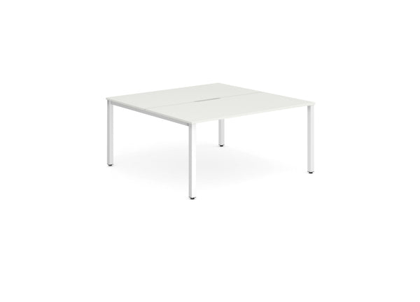 Evolve Plus 1200mm Back to Back 2 Person Desk White Top White Frame BE156 - ONE CLICK SUPPLIES