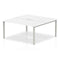 Evolve Plus 1600mm Back to Back 2 Person Desk White Top Silver Frame BE166 - ONE CLICK SUPPLIES