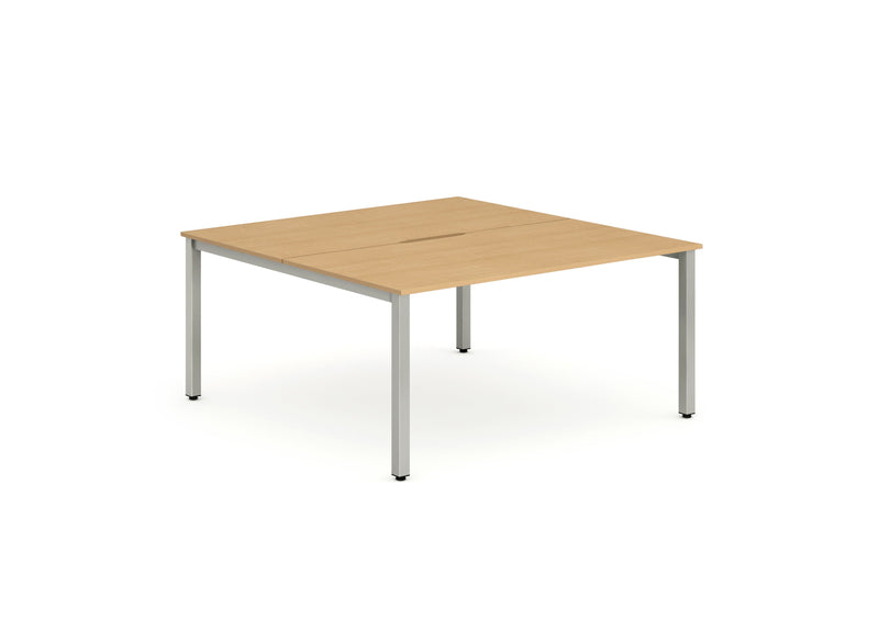 Evolve Plus 1200mm Back to Back 2 Person Desk Beech Top Silver Frame BE178 - ONE CLICK SUPPLIES