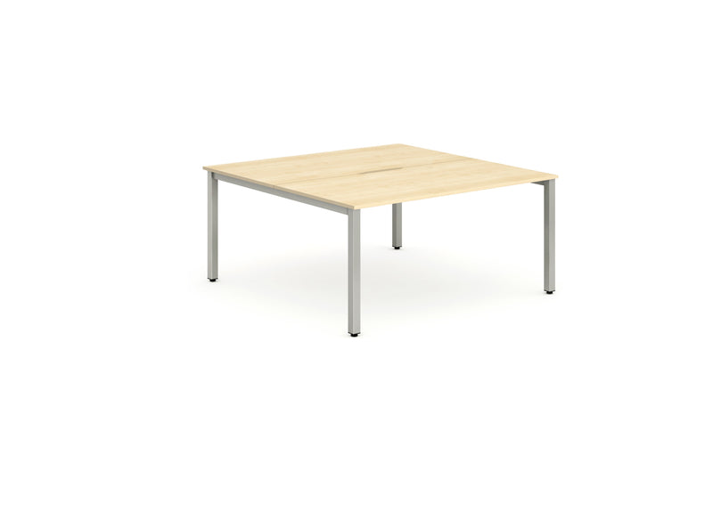 Evolve Plus 1200mm Back to Back 2 Person Desk Maple Top Silver Frame BE179 - ONE CLICK SUPPLIES