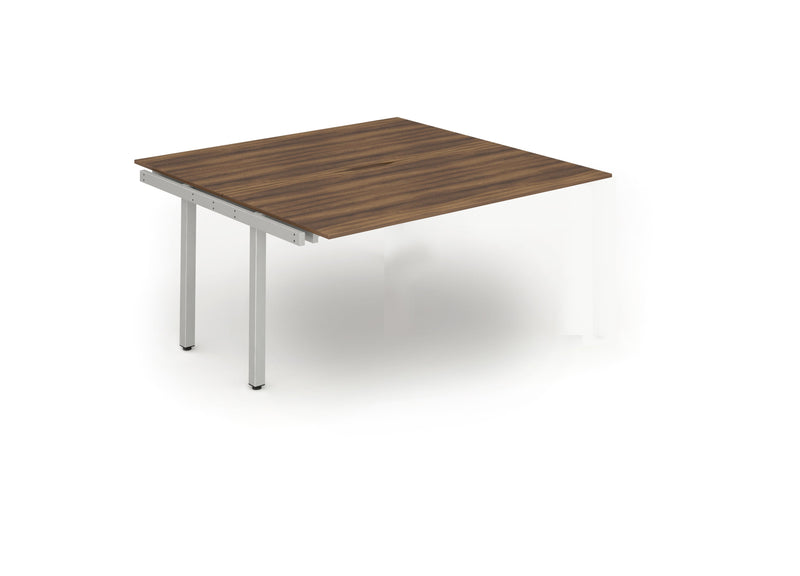 Evolve Plus 1400mm Back to Back Extension Kit Walnut Top Silver Frame BE212 - ONE CLICK SUPPLIES