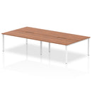 Evolve Plus 1600mm Back to Back 4 Person Desk Walnut Top White Frame BE227 - ONE CLICK SUPPLIES