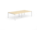 Evolve Plus 1400mm Back to Back 4 Person Desk Maple Top White Frame BE234 - ONE CLICK SUPPLIES