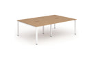 Evolve Plus 1400mm Back to Back 4 Person Desk Oak Top White Frame BE235 - ONE CLICK SUPPLIES