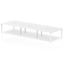 Evolve Plus 1600mm Back to Back 6 Person Desk White Top White Frame BE266 - ONE CLICK SUPPLIES