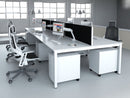 Evolve Plus 1600mm Back to Back 6 Person Desk White Top White Frame BE266 - ONE CLICK SUPPLIES