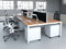 Evolve Plus 1600mm Back to Back 6 Person Desk Beech Top White Frame BE268 - ONE CLICK SUPPLIES