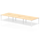 Evolve Plus 1600mm Back to Back 6 Person Desk Maple Top White Frame BE269 - ONE CLICK SUPPLIES