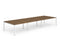 Evolve Plus 1400mm Back to Back 6 Person Desk Walnut Top White Frame BE272 - ONE CLICK SUPPLIES