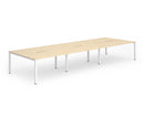 Evolve Plus 1400mm Back to Back 6 Person Desk Maple Top White Frame BE274 - ONE CLICK SUPPLIES