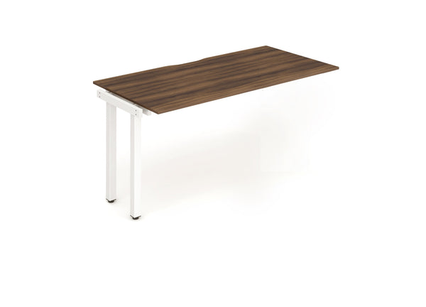 Evolve Plus 1400mm Single Row Extension Kit Walnut Top White Frame BE312 - ONE CLICK SUPPLIES