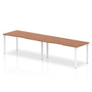 Dynamic Evolve Plus 1600mm Single Row 2 Person Desk Walnut Top White Frame BE347 - ONE CLICK SUPPLIES