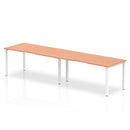 Dynamic Evolve Plus 1600mm Single Row 2 Person Desk Beech Top White Frame BE348 - ONE CLICK SUPPLIES