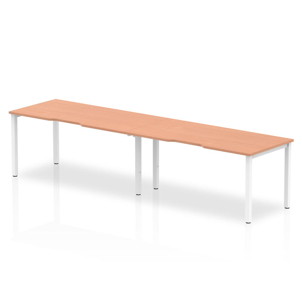 Dynamic Evolve Plus 1600mm Single Row 2 Person Desk Beech Top White Frame BE348 - ONE CLICK SUPPLIES