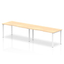 Dynamic Evolve Plus 1600mm Single Row 2 Person Desk Maple Top White Frame BE349 - ONE CLICK SUPPLIES